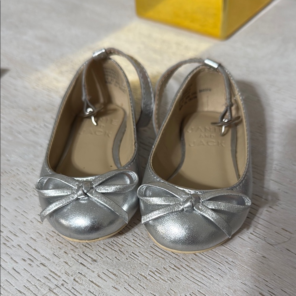 Janie and Jack Silver Ballerina Flats
